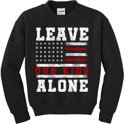 Leave Our Kids Alone Vintage USA Flag Tee Kids Sweatshirt