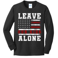 Leave Our Kids Alone Vintage USA Flag Tee Kids Long Sleeve Shirt