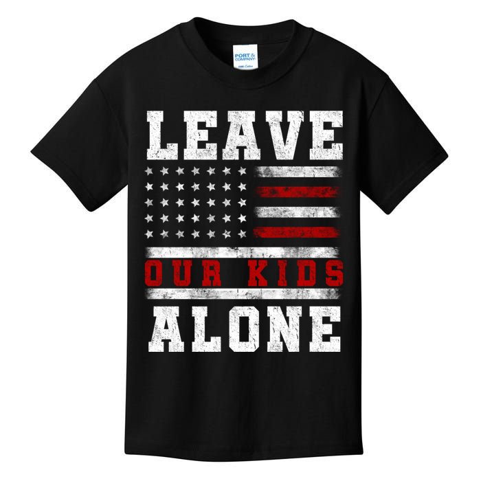 Leave Our Kids Alone Vintage USA Flag Tee Kids T-Shirt