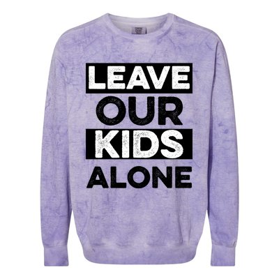 Leave Our Kids Alone Vintage USA Flag Tee Colorblast Crewneck Sweatshirt