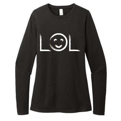 LOL Smiley Face Emoji Womens CVC Long Sleeve Shirt