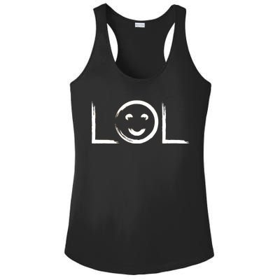 LOL Smiley Face Emoji Ladies PosiCharge Competitor Racerback Tank