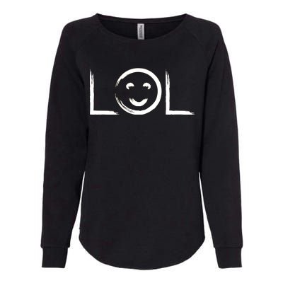 LOL Smiley Face Emoji Womens California Wash Sweatshirt