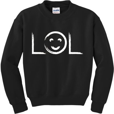 LOL Smiley Face Emoji Kids Sweatshirt