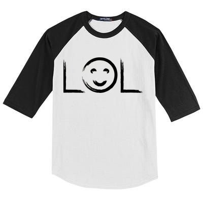 LOL Smiley Face Emoji Kids Colorblock Raglan Jersey