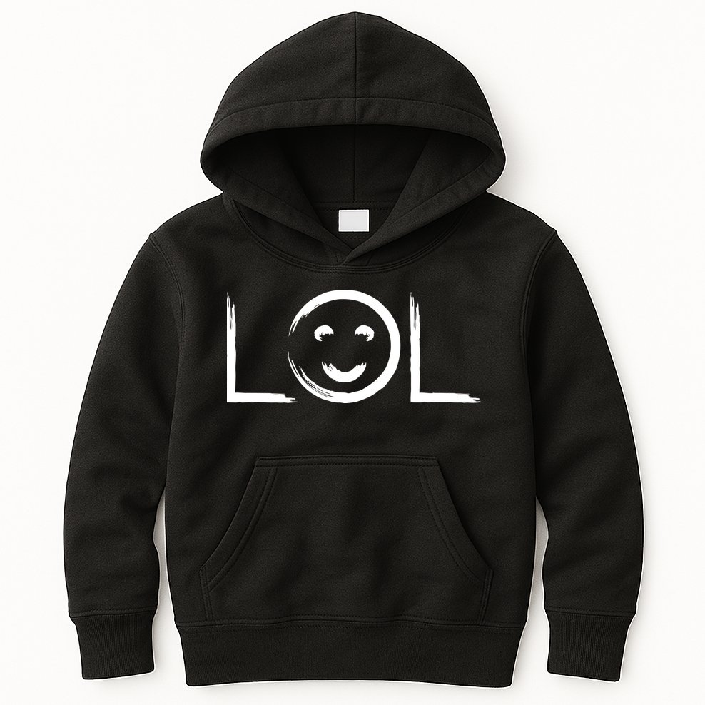 LOL Smiley Face Emoji Kids Hoodie