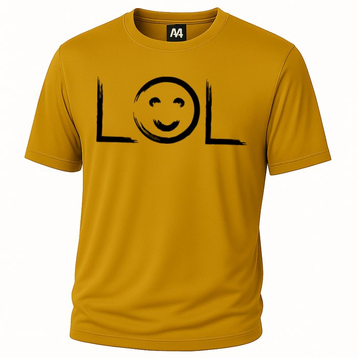 LOL Smiley Face Emoji Cooling Performance Crew T-Shirt