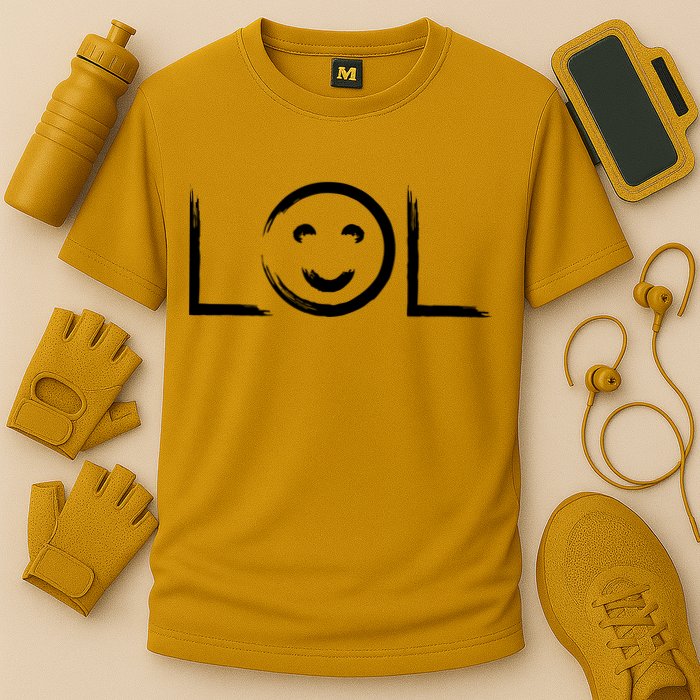 LOL Smiley Face Emoji Cooling Performance Crew T-Shirt