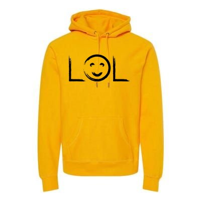 LOL Smiley Face Emoji Premium Hoodie