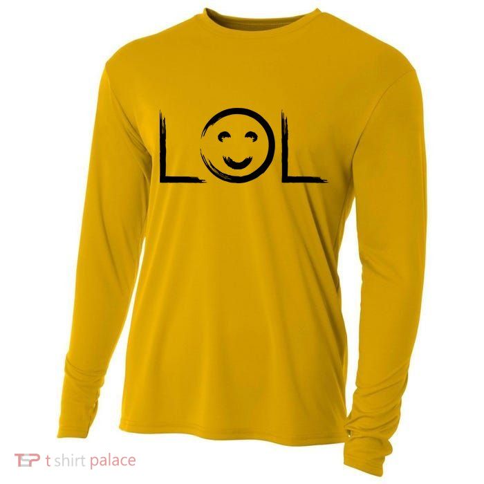 LOL Smiley Face Emoji Cooling Performance Long Sleeve Crew