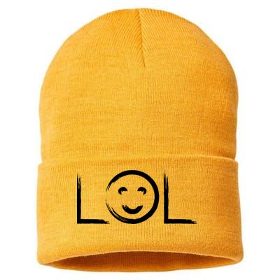 LOL Smiley Face Emoji Sustainable Knit Beanie