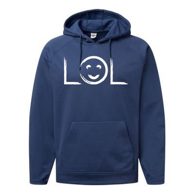 LOL Smiley Face Emoji Performance Fleece Hoodie