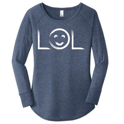 LOL Smiley Face Emoji Women's Perfect Tri Tunic Long Sleeve Shirt