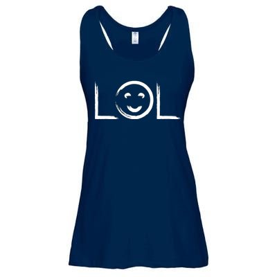 LOL Smiley Face Emoji Ladies Essential Flowy Tank