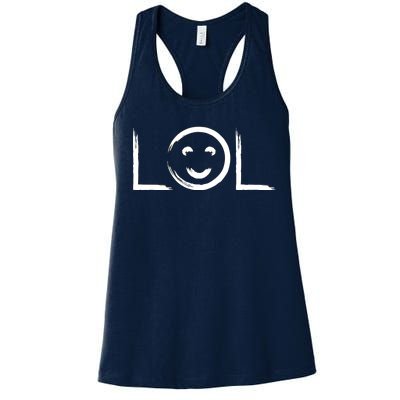 LOL Smiley Face Emoji Women's Racerback Tank