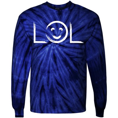 LOL Smiley Face Emoji Tie-Dye Long Sleeve Shirt