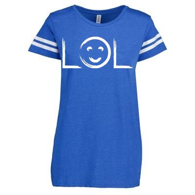 LOL Smiley Face Emoji Enza Ladies Jersey Football T-Shirt