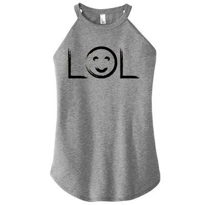 LOL Smiley Face Emoji Women's Perfect Tri Rocker Tank