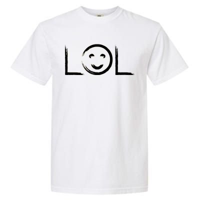 LOL Smiley Face Emoji Garment-Dyed Heavyweight T-Shirt