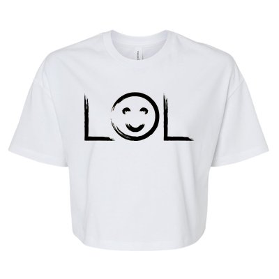 LOL Smiley Face Emoji Bella+Canvas Jersey Crop Tee