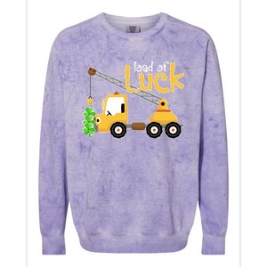 Loads Of Luck Shamrock Funny Truck Saint Patricks Day Colorblast Crewneck Sweatshirt