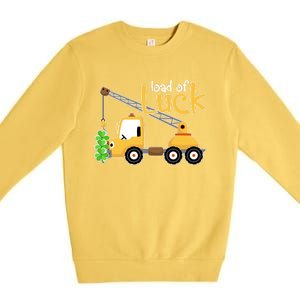 Loads Of Luck Shamrock Funny Truck Saint Patricks Day Premium Crewneck Sweatshirt