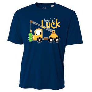 Loads Of Luck Shamrock Funny Truck Saint Patricks Day Cooling Performance Crew T-Shirt