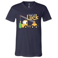 Loads Of Luck Shamrock Funny Truck Saint Patricks Day V-Neck T-Shirt