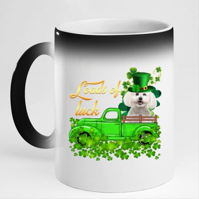 Loads Of Luck Truck Bichon Frise St Patrick's Day Cute Gift 11oz Black Color Changing Mug