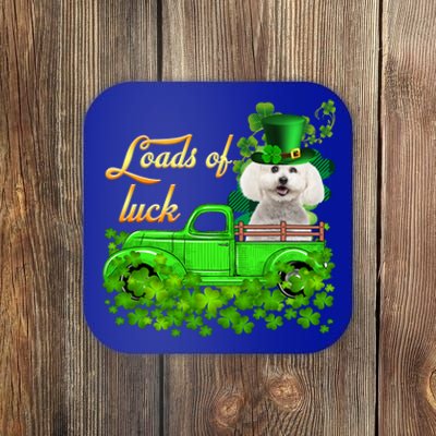 Loads Of Luck Truck Bichon Frise St Patrick's Day Cute Gift Coaster