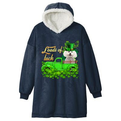 Loads Of Luck Truck Bichon Frise St Patrick's Day Cute Gift Hooded Wearable Blanket