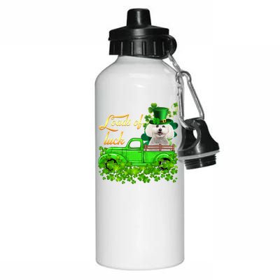 Loads Of Luck Truck Bichon Frise St Patrick's Day Cute Gift Aluminum Water Bottle