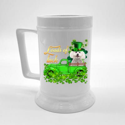 Loads Of Luck Truck Bichon Frise St Patrick's Day Cute Gift Beer Stein