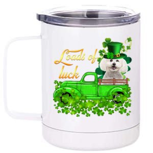 Loads Of Luck Truck Bichon Frise St Patrick's Day Cute Gift 12 oz Stainless Steel Tumbler Cup