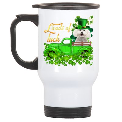 Loads Of Luck Truck Bichon Frise St Patrick's Day Cute Gift Stainless Steel Travel Mug