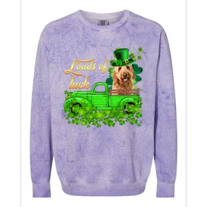 Loads Of Luck Truck Goldendoodle St Patrick's Day Gift Colorblast Crewneck Sweatshirt