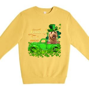 Loads Of Luck Truck Goldendoodle St Patrick's Day Gift Premium Crewneck Sweatshirt