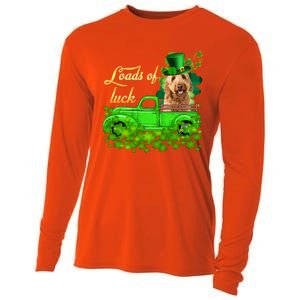 Loads Of Luck Truck Goldendoodle St Patrick's Day Gift Cooling Performance Long Sleeve Crew