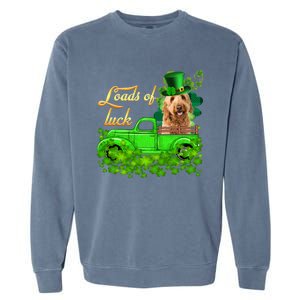 Loads Of Luck Truck Goldendoodle St Patrick's Day Gift Garment-Dyed Sweatshirt