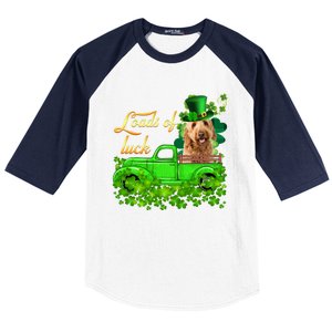 Loads Of Luck Truck Goldendoodle St Patrick's Day Gift Baseball Sleeve Shirt