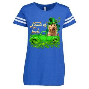 Loads Of Luck Truck Goldendoodle St Patrick's Day Gift Enza Ladies Jersey Football T-Shirt