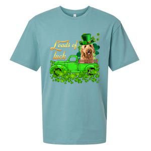 Loads Of Luck Truck Goldendoodle St Patrick's Day Gift Sueded Cloud Jersey T-Shirt