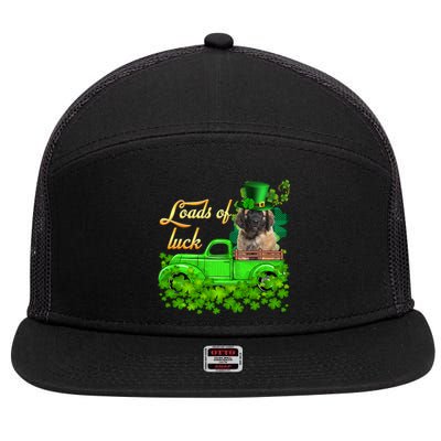 Loads Of Luck Truck Leonberger St Patrick's Day Gift 7 Panel Mesh Trucker Snapback Hat