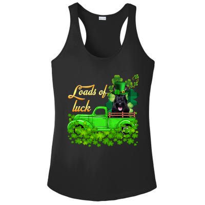 Loads Of Luck Truck Scottish Terrier St Patrick's Day Funny Gift Ladies PosiCharge Competitor Racerback Tank