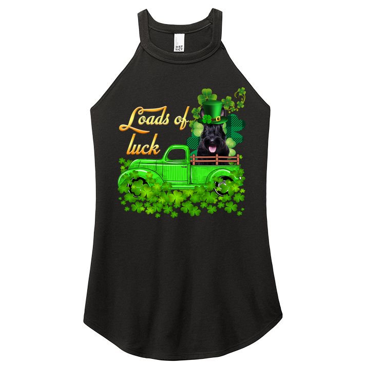Loads Of Luck Truck Scottish Terrier St Patrick's Day Funny Gift Women's Perfect Tri Rocker Tank