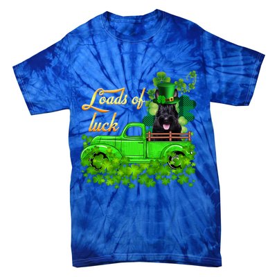 Loads Of Luck Truck Scottish Terrier St Patrick's Day Funny Gift Tie-Dye T-Shirt