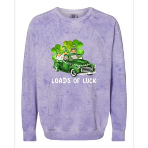 Load Of Luck Truck Gnomies Clover Shamrock St Patrick's Day Colorblast Crewneck Sweatshirt