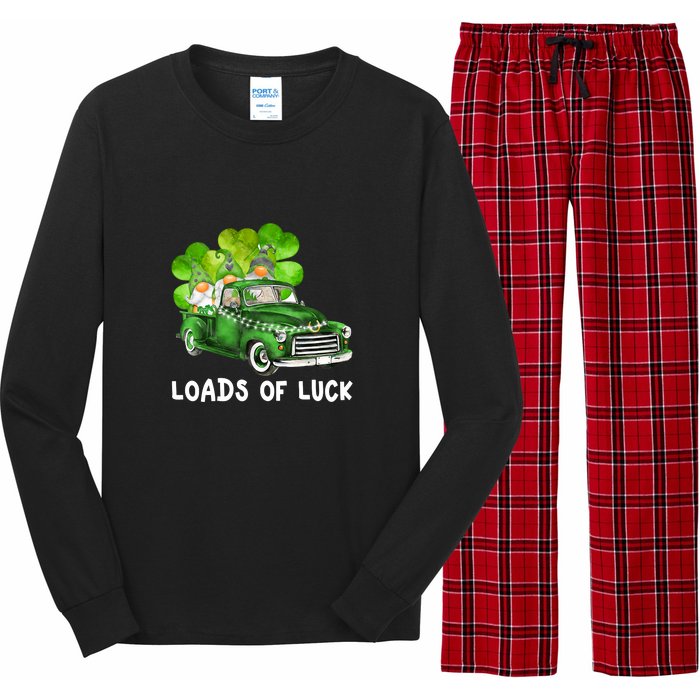 Load Of Luck Truck Gnomies Clover Shamrock St Patrick's Day Long Sleeve Pajama Set