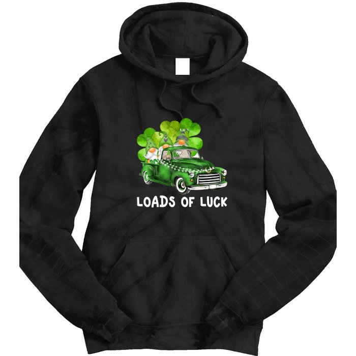 Load Of Luck Truck Gnomies Clover Shamrock St Patrick's Day Tie Dye Hoodie