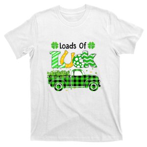 Loads Of Luck Truck Buffalo Plaid Shamrock St Patrick's Day T-Shirt